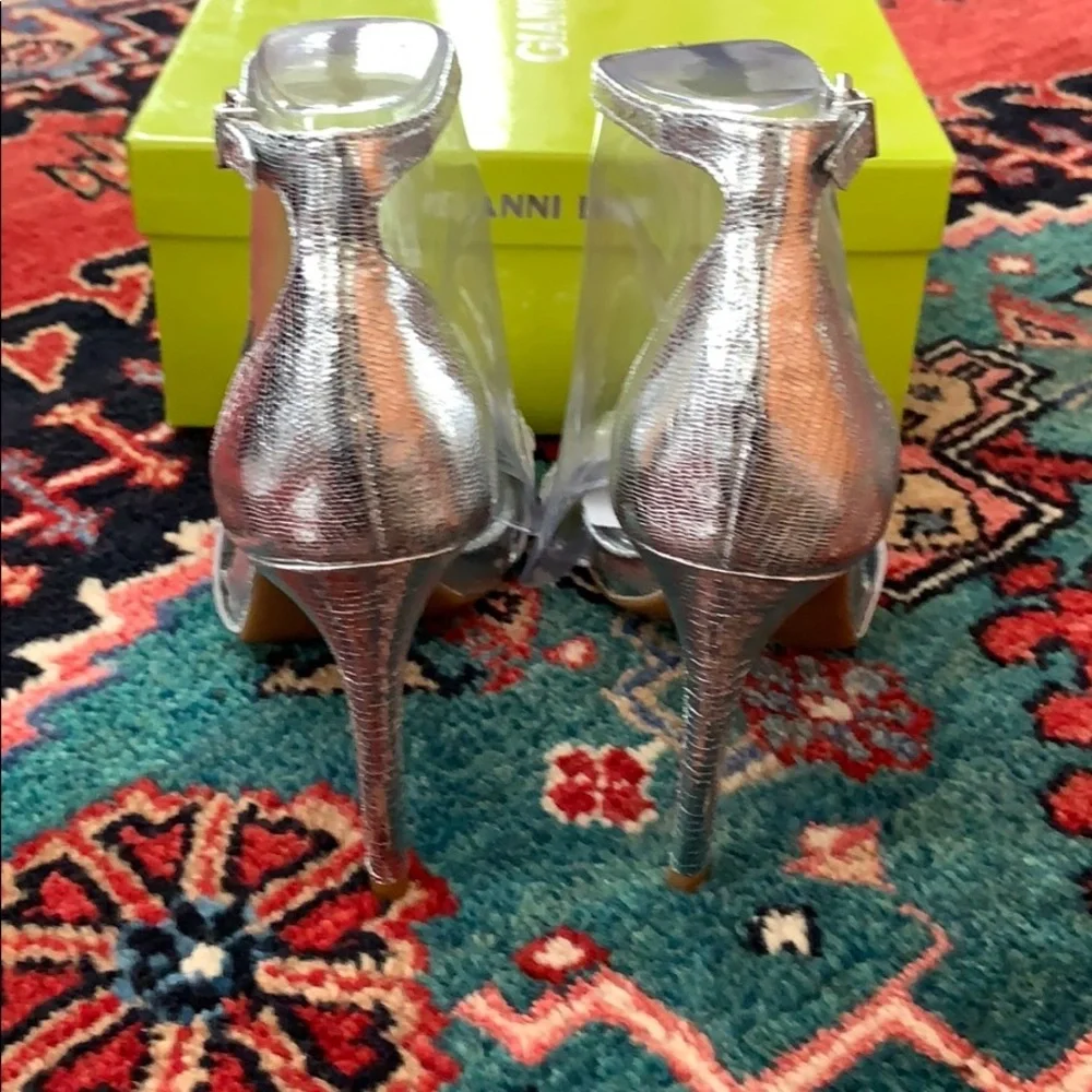 Gianni Bini Silver and White Heels